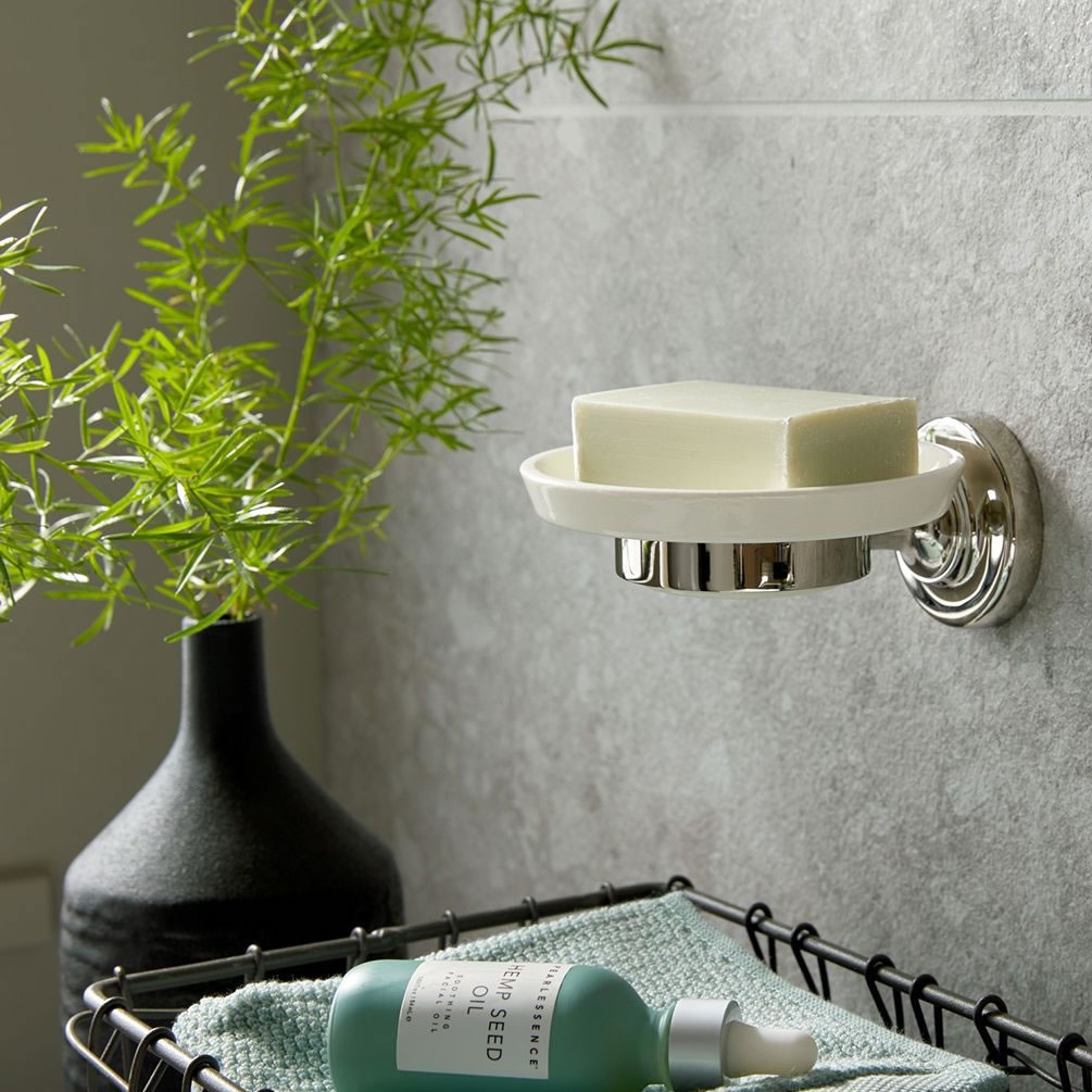 Lifestyle image of Booth & Co. Axbridge Nickel Soap Dish